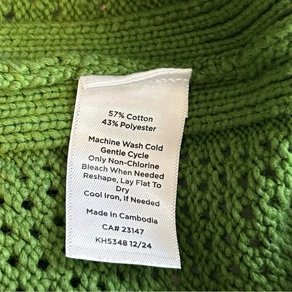 Talbots Mesh Stitch Sweater Shell Women’s SZ Medium in Olive Grove Green - Picture 7 of 7